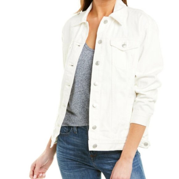 Madewell oversized trucker white jean jacket sz S
